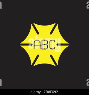 Sechseckige Pfeile mit Buchstabenrahmen, die den Logo-Vektor darstellen Stock Vektor