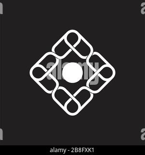 Logo-Vektor mit eckigem Kettensymbol Stock Vektor