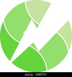 Grüner Planet Bolzenenergie Symbol Logo Vektor Stock Vektor
