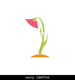 Blumenpflanzen Silhouette bunte Dekoration Logo Vektor Stock Vektor