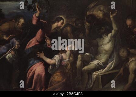 Andrea Vicentino (1539-1614). Pintor italiano. Resurrección de Lázaro. Detalle. Museo Nacional de Bellas Artes. La Valeta. Malta. Stockfoto