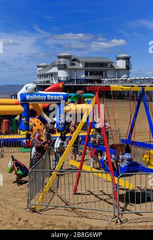 Weston Beach, Weston-super-Mare, Somerset County, England, Vereinigtes Königreich Stockfoto