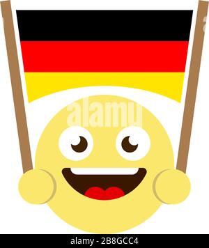 Emoticon-Flag des vektorsymbols deutschland isoliert auf weißem Hintergrund Stock Vektor