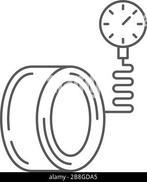 Symbol für das Vektorsymbol des Reifendruck-Manometers auf weißem Hintergrund isoliert Stock Vektor