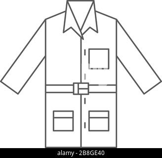 Symbol für das Vektorsymbol für Laborcoat auf weißem Hintergrund isoliert Stock Vektor