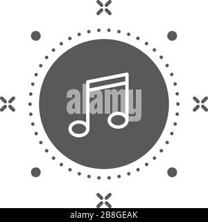 Symbol für Vektorsymbole für Musiknotiz isoliert auf weißem Hintergrund Stock Vektor