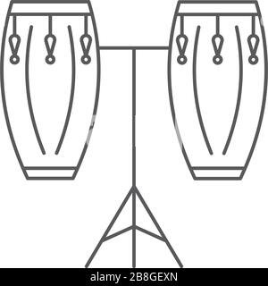 Symbol für das Vektorsymbol der Conga-Trommel auf weißem Hintergrund isoliert Stock Vektor