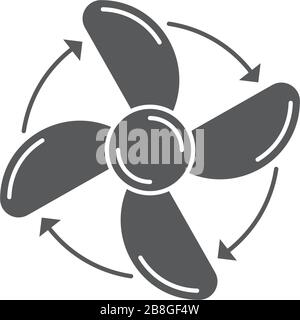 Symbol für Vektor-Drehrichtung des Lüfters auf weißem Hintergrund isoliert Stock Vektor