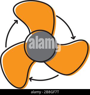 Symbol für Vektor-Drehrichtung des Lüfters auf weißem Hintergrund isoliert Stock Vektor