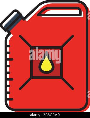 Symbol für das Vektorsymbol "Ölgallon" auf weißem Hintergrund isoliert Stock Vektor