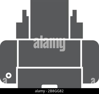 Druckerdruck Papiermaschinenvektor-Symbol isoliert auf weißem Hintergrund Stock Vektor