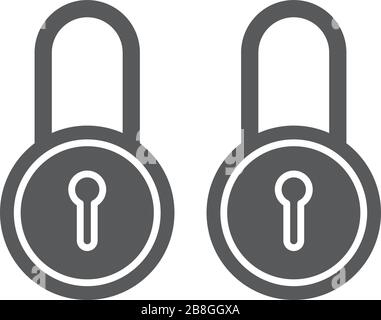 Security Lock Symbol Flachbild Grafik Design isoliert auf weißem Stock Vektor
