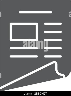 Nachrichten symbol. Zeitung Symbol Leitung, umriss Vektor symbol Abbildung, lineare Piktogramm isoliert auf weißem Stock Vektor