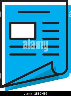 Nachrichten symbol. Zeitung Symbol Leitung, umriss Vektor symbol Abbildung, lineare Piktogramm isoliert auf weißem Stock Vektor