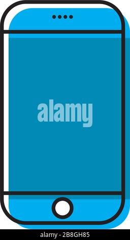 Smartphone Symbol Leitung, umriss Vektor icon Abbildung, lineare Piktogramm isoliert auf weißem Stock Vektor