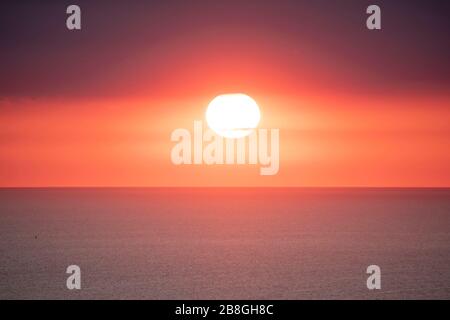 Der Sonnenuntergang vom Muir Beach Overlook ist ein unglaubliches Erlebnis. Stockfoto