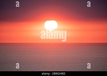 Der Sonnenuntergang vom Muir Beach Overlook ist ein unglaubliches Erlebnis. Stockfoto