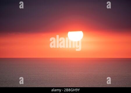 Der Sonnenuntergang vom Muir Beach Overlook ist ein unglaubliches Erlebnis. Stockfoto