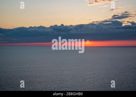 Der Sonnenuntergang vom Muir Beach Overlook ist ein unglaubliches Erlebnis. Stockfoto