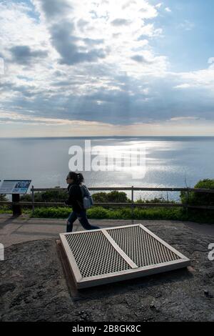 Muir Beach Overlook im Marin County, Kalifornien, ist ein großartiger Ort, um den Pazifischen Ozean und die Küste Kaliforniens zu sehen. Stockfoto