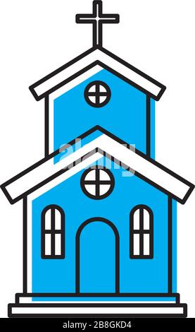Kirche Symbol auf weißem Hintergrund Vector Illustration Stock Vektor
