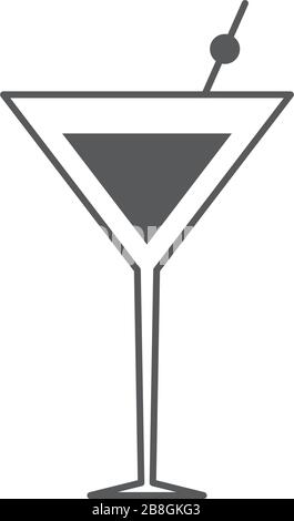 Auf weißem Hintergrund isoliertes Vektor-Symbol für Getränkeglas Stock Vektor