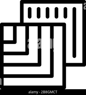 Zwei Teile des Dachziersymbols, umreißende Ausführung Stock Vektor