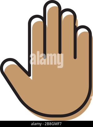 Vektorbefehl stop Symbol Symbol Hand oder die Hand Symbol auf weißem Hintergrund Stock Vektor