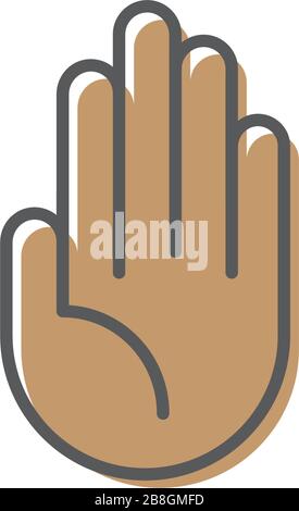 Vektorbefehl stop Symbol Symbol Hand oder die Hand Symbol auf weißem Hintergrund Stock Vektor