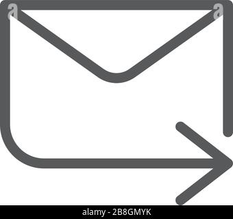 Senden einer Nachricht auf das Symbol Vektor auf weißem Hintergrund Stock Vektor