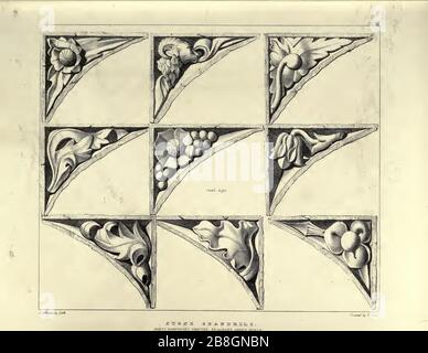 Gotische Verzierungen, ausgewählte aus verschiedenen alten Gebäuden, sowohl in England als auch in Franc, während der Jahre von 188, 186 und von 184 - Agustus Pugin 30. Stockfoto