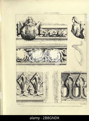 Gotische Verzierungen, ausgewählte aus verschiedenen alten Gebäuden, sowohl in England als auch in Franc, während der Jahre von 188, 186 und von 184 - Agustus Pugin 43. Stockfoto