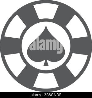 Pocker Chip Herz Anzug Symbol Vektor, gefüllt, flach, solide Piktogramm isoliert auf Weiss. Casino Geld, Symbol, Logo illustration Stock Vektor