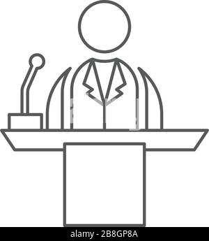 Lautsprecher mit Mikrofon vektor Symbol auf weißem Hintergrund Stock Vektor