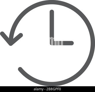 Zeit zurück Symbol vektor Symbol auf weißem Hintergrund Stock Vektor
