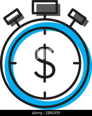 Zeit ist Geld vektor Symbol auf weißem Hintergrund Stock Vektor