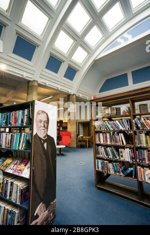 Andrew Carnegie Library in seiner Geburtsstadt Dunfermline; Kingdom of Fife; Fife; Schottland; Großbritannien; Europa Stockfoto