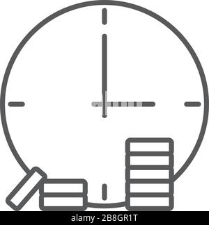 Zeit ist Geld vektor Symbol auf weißem Hintergrund Stock Vektor