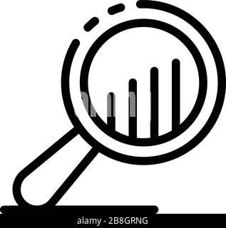 Bewertung unter Lupensymbol, Gliederungsart Stock Vektor