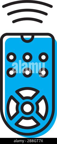 Vektorsymbol für Fernbedienung, isoliert auf weißem Hintergrund Stock Vektor