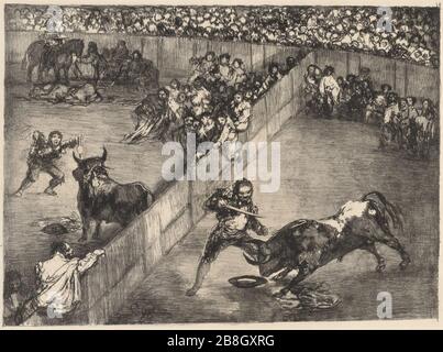 Goya - Bullfight in einem geteilten Ring. Stockfoto