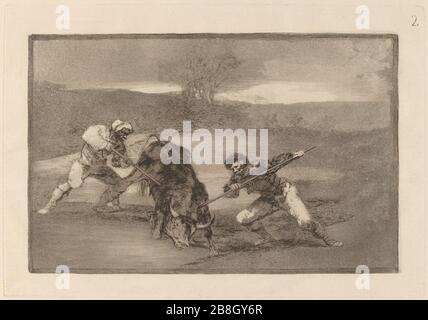 Goya - Otro modo de cazar a Pie (eine andere Art der Jagd zu Fuß). Stockfoto