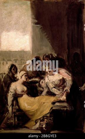 Goya y Lucientes, Francisco - die heilige Isabel von Portugal heilt die Wunden einer kranken Frau Stockfoto