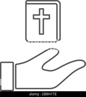 Geben Sie dem bibelbuch das Symbol für das Vektorsymbol, das auf weißem Hintergrund isoliert ist Stock Vektor