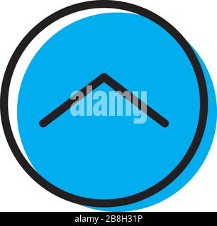 Streichen Sie mit den Pfeilen nach oben über den Schaltflächenvektor, der auf weißem Hintergrund isoliert ist Stock Vektor