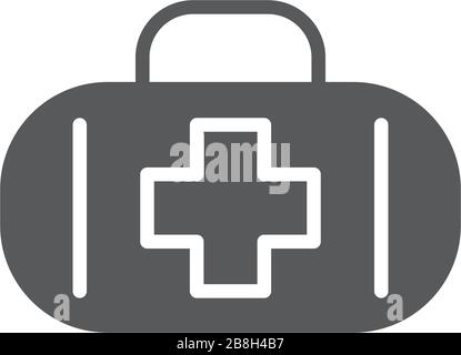 Vektorsymbol für das erste Hilfskit, isoliert auf weißem Hintergrund Stock Vektor