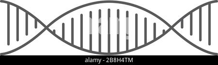 Symbol für DNA-Strukturvektor auf weißem Hintergrund isoliert Stock Vektor