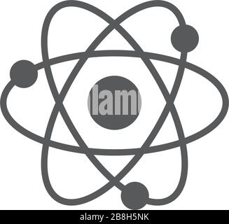 Konzept des Atomvektor-Symbols, isoliert auf weißem Hintergrund Stock Vektor