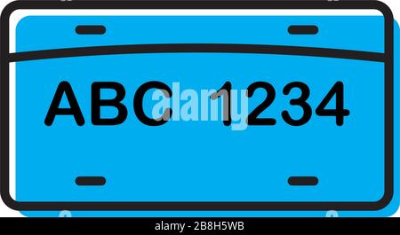 Symbol für den Kennzeichenvektor, isoliert auf weißem Hintergrund Stock Vektor