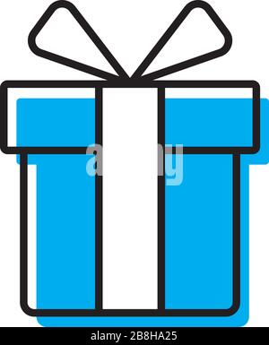 Geschenkbox mit Schleife Symbol Leitung, umriss Vektor Zeichen, linear style Piktogramm isoliert auf Weiss. Symbol, Logo Illustration. Stock Vektor
